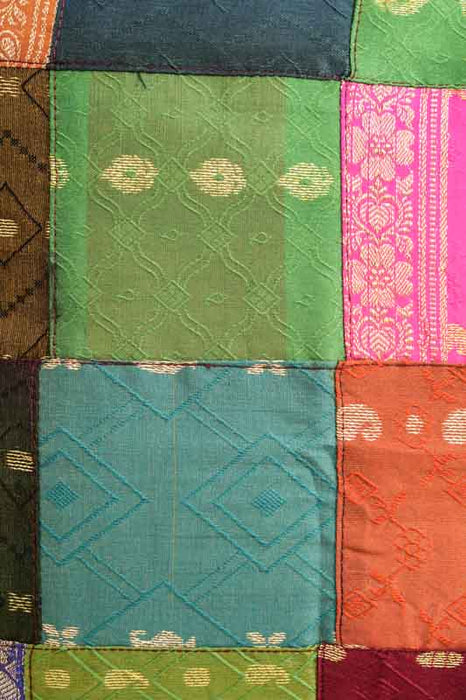 Kissenhülle Sari Patchwork multicolor/goldfarben 40x40cm