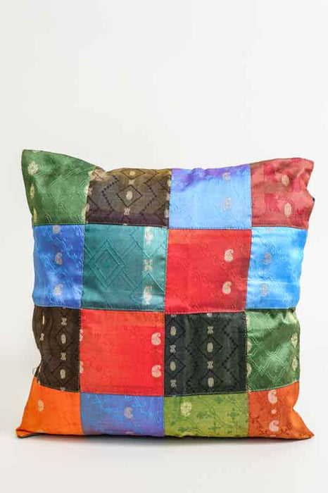 Kissenhülle Sari Patchwork multicolor/goldfarben 40x40cm