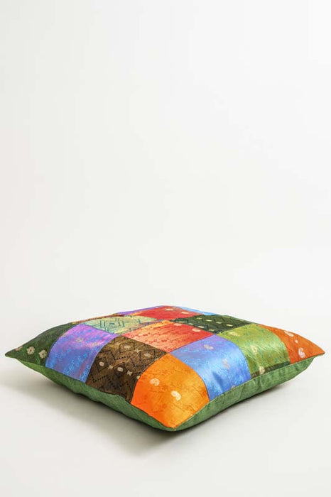 Kissenhülle Sari Patchwork multicolor/goldfarben 40x40cm