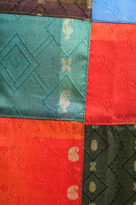 Kissenhülle Sari Patchwork multicolor/goldfarben 40x40cm