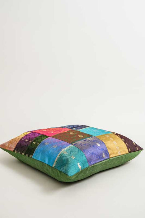 Kissenhülle Sari Patchwork multicolor/goldfarben 40x40cm