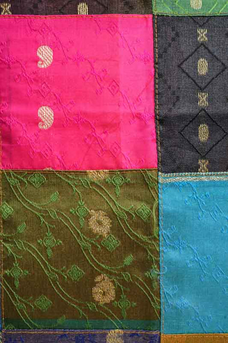 Kissenhülle Sari Patchwork multicolor/goldfarben 40x40cm