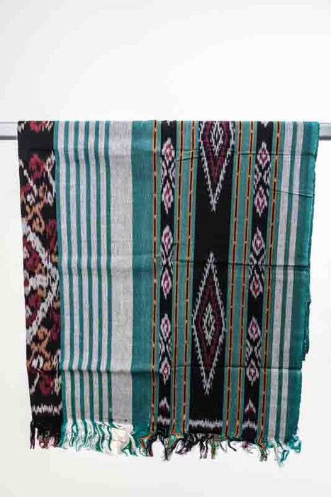 Decke Sumba petrol/grau/schwarz/rot/multicolor 120x240cm