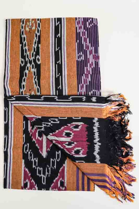 Decke Sumba ocker/schwarz/rot/multicolor 120x240cm