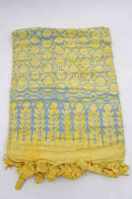 Sarong Batik gelb/hellblau 110x160cm
