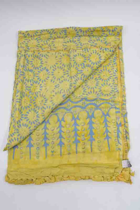 Sarong Batik gelb/hellblau 110x160cm