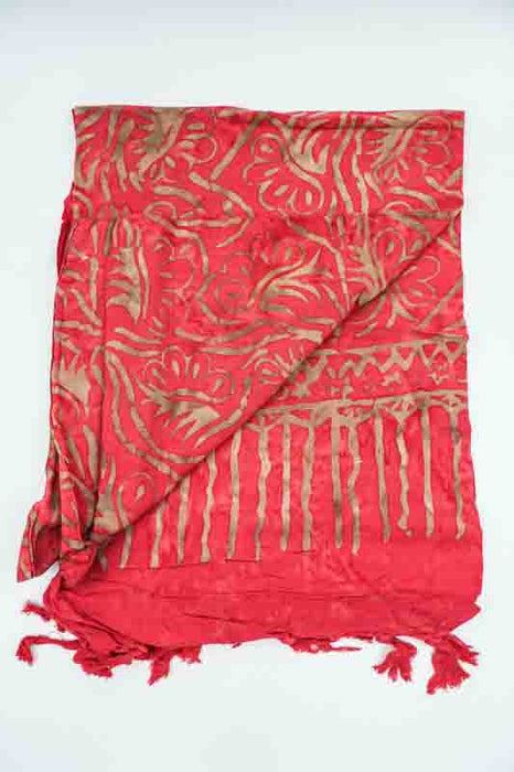 Sarong Batik rot/goldfarben 110x160cm