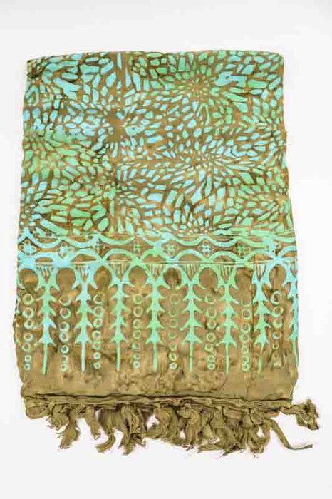 Sarong batik olive/light green/multicolor 110x160cm