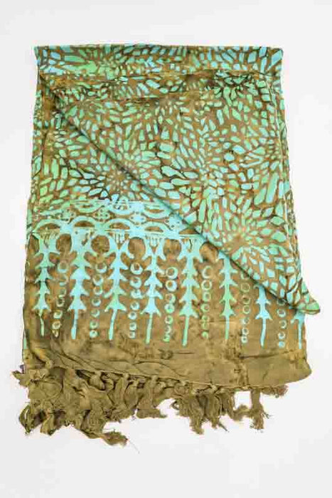 Sarong batik olive/light green/multicolor 110x160cm
