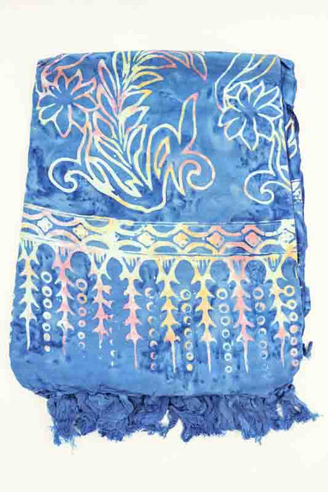 Sarong batik bleu/rose/jaune/multicolore 110x160cm