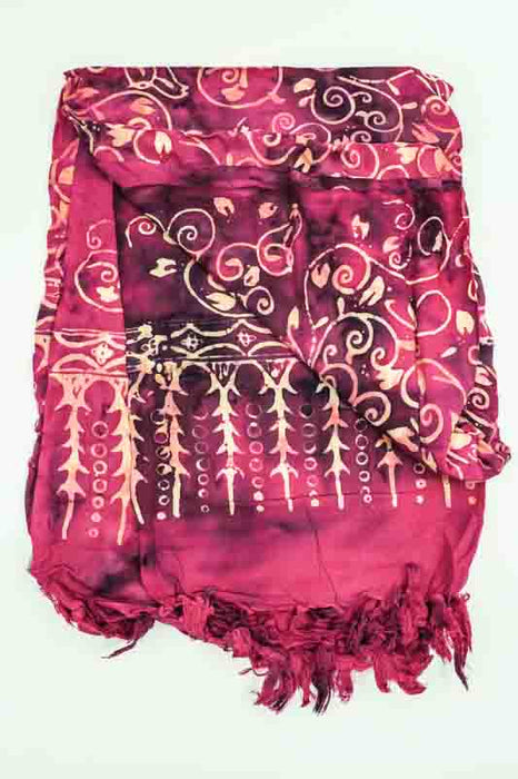 Sarong batik rouge/bordeaux/multicolore 110x160cm