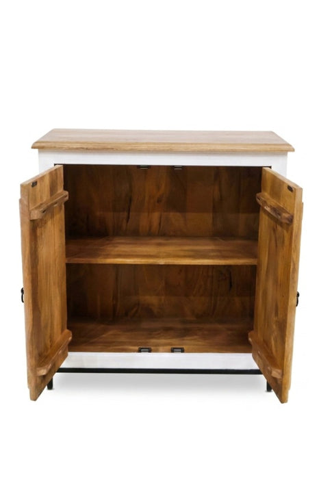 Sideboard Mangoholz/Metallfuss 2 Türen Mandala gold wash  86x40x91cm