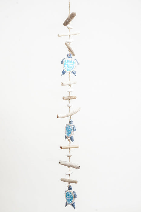 Hanging decoration with turtles, turquoise blue, 100cm