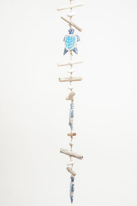 Hanging decoration with turtles, turquoise blue, 100cm