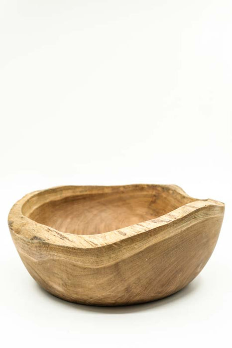 Decorative teak wood bowl, 30 cm