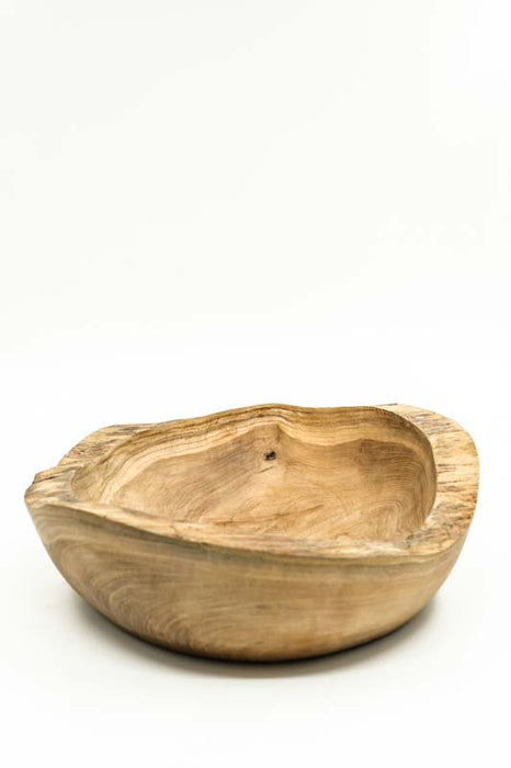 Decorative teak wood bowl, 30 cm