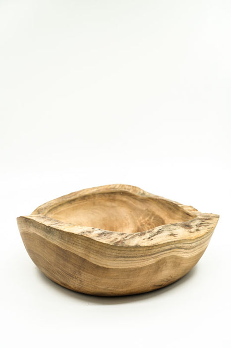Decorative teak wood bowl, 30 cm