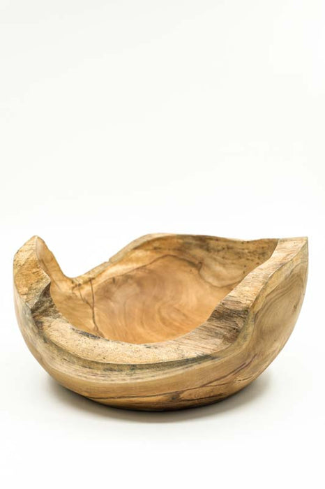Decorative teak wood bowl, 30 cm