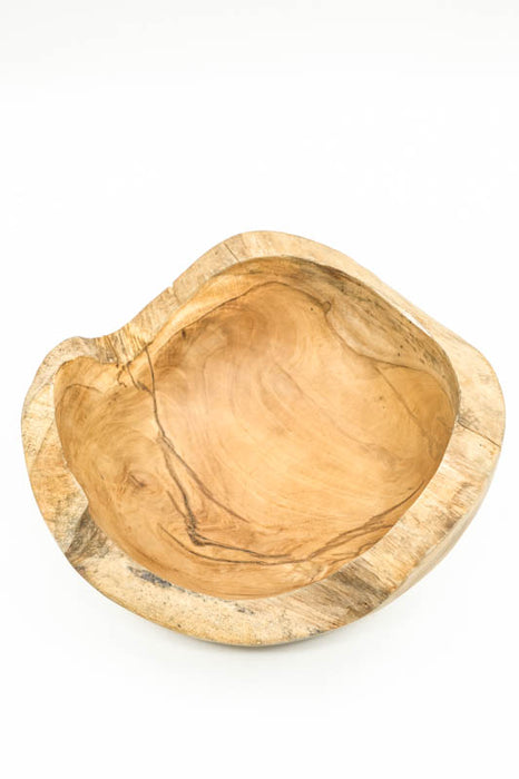 Decorative teak wood bowl, 30 cm