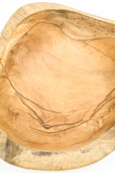 Decorative teak wood bowl, 30 cm