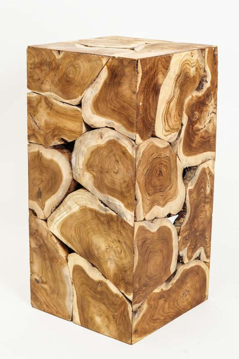Decorative teak wood cube 30x60 cm