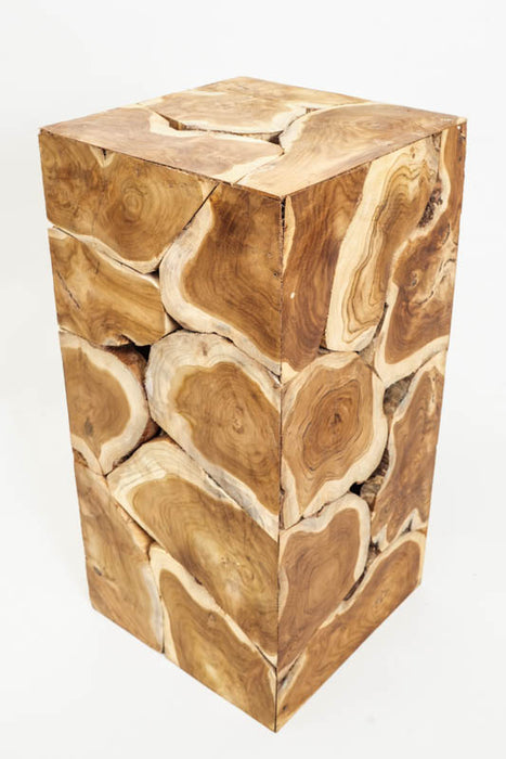 Decorative teak wood cube 30x60 cm