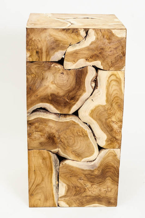 Decorative teak wood cube 30x60 cm