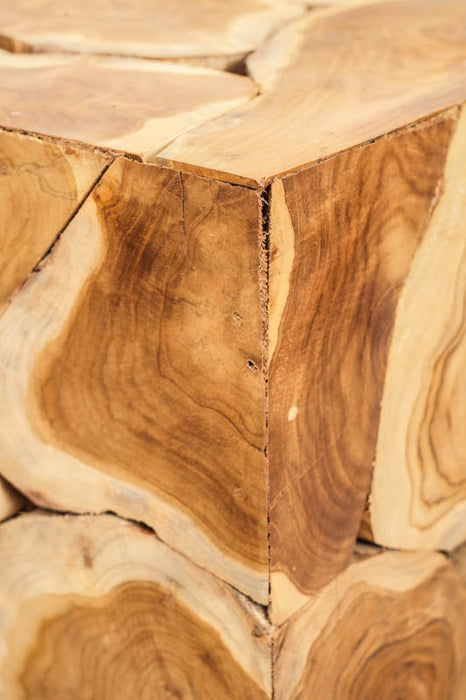 Decorative teak wood cube 30x60 cm