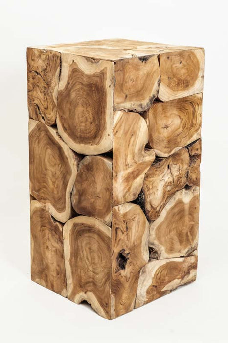Decorative teak wood cube 30x60 cm