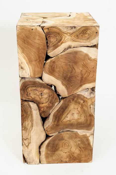 Decorative teak wood cube 30x60 cm