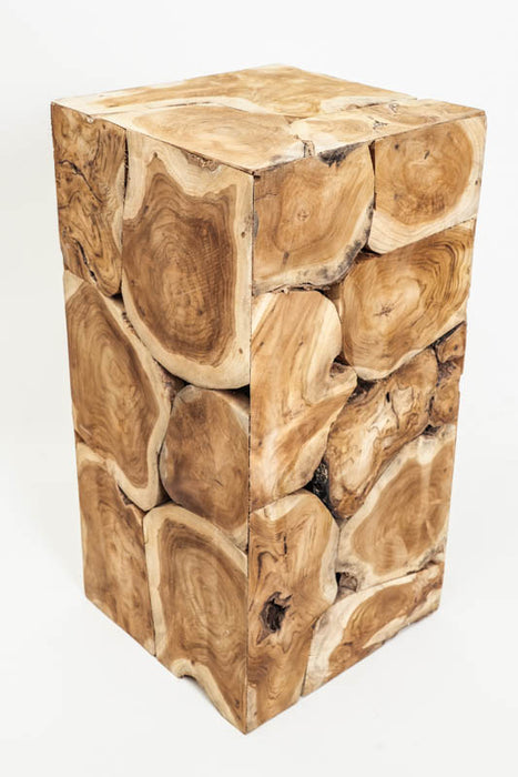 Decorative teak wood cube 30x60 cm