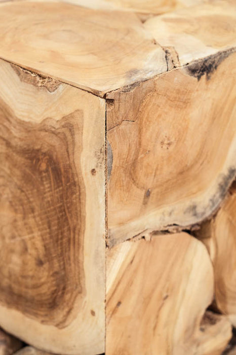 Decorative teak wood cube 30x60 cm