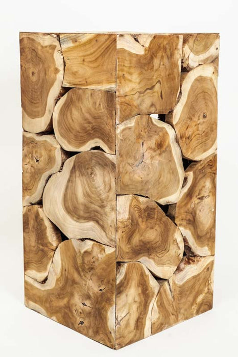 Decorative teak wood cube 30x60 cm
