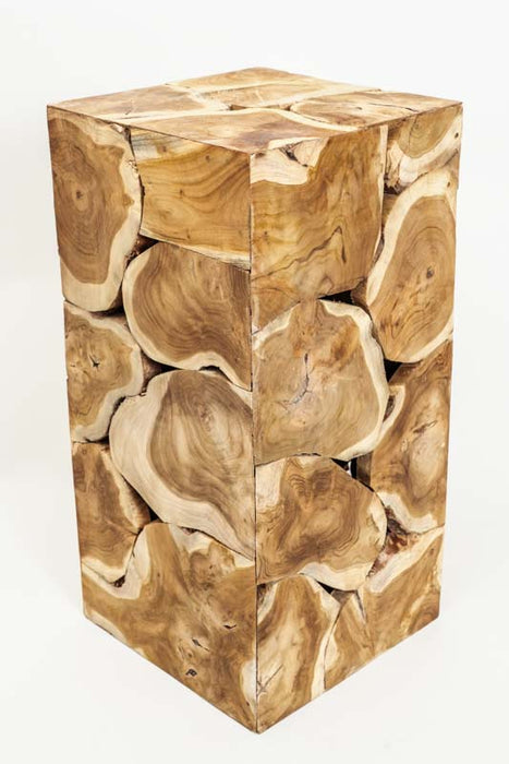 Decorative teak wood cube 30x60 cm