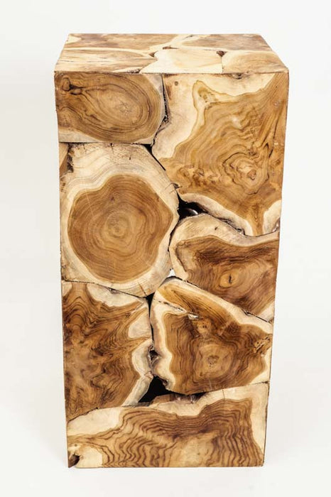 Decorative teak wood cube 30x60 cm