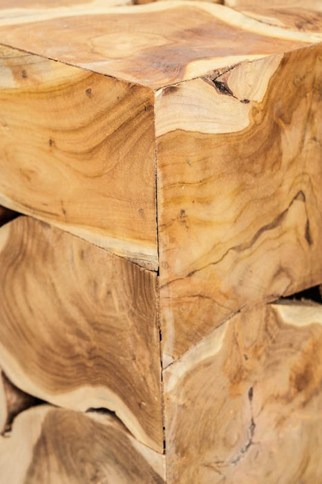 Decorative teak wood cube 30x60 cm