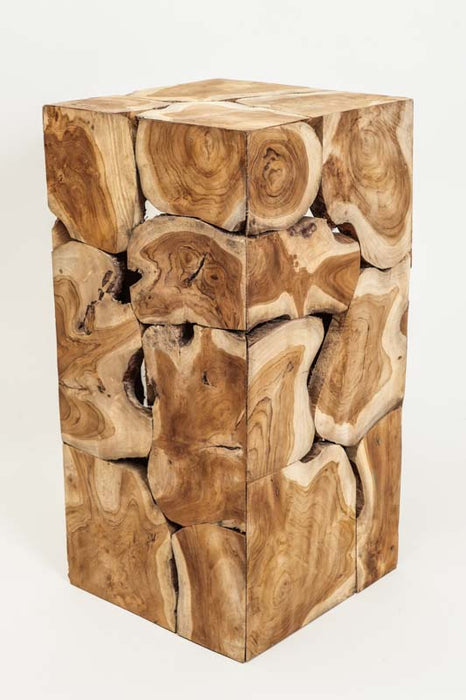 Decorative teak wood cube 30x60 cm