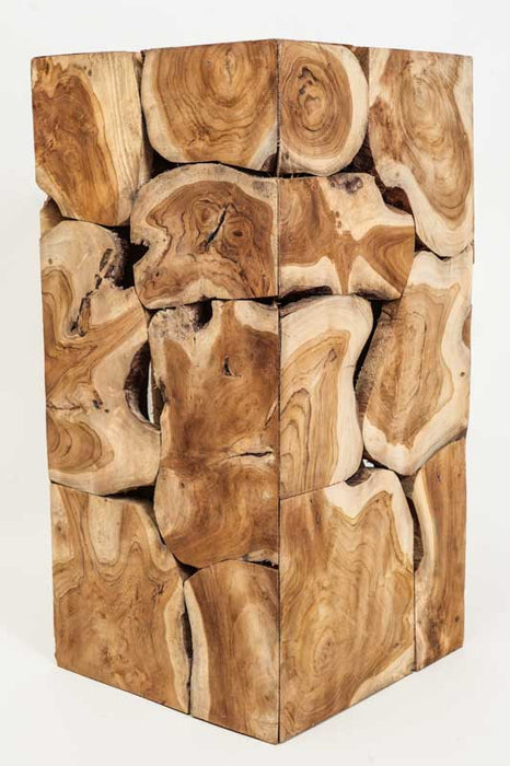 Decorative teak wood cube 30x60 cm