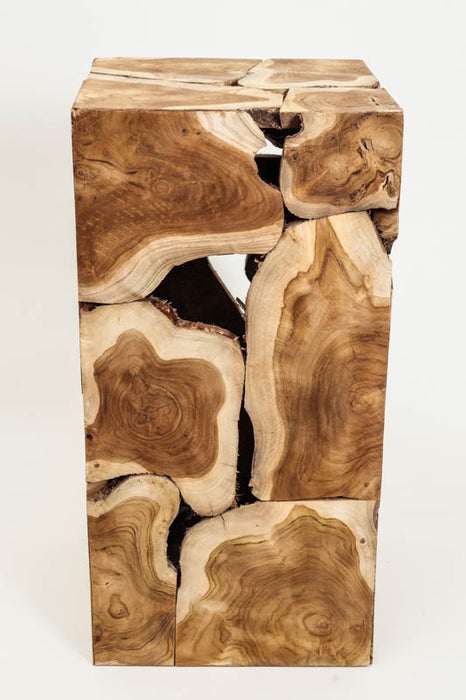 Decorative teak wood cube 30x60 cm