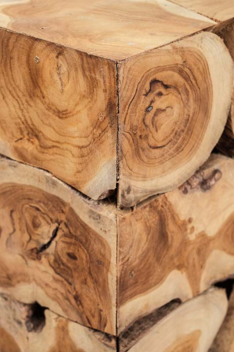 Decorative teak wood cube 30x60 cm