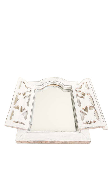 Mirror as window frame, white wash, 45x35cm