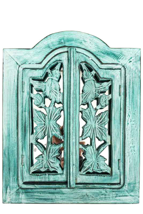 Mirror as window frame, green wash, 45x35cm