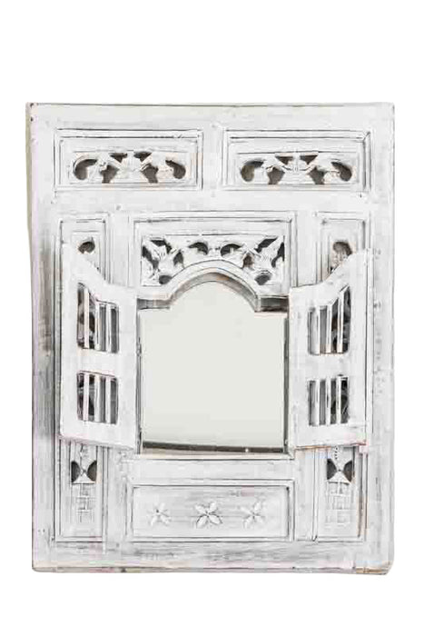 Mirror as window frame, white wash, 70x60cm