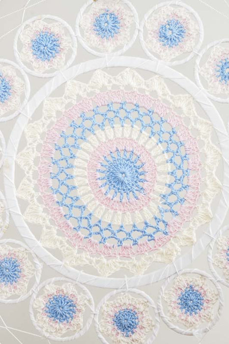 Traumfänger weiss/hellblau/multicolor 40cm