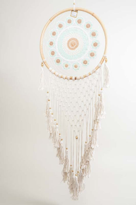 Attrape-rêves vert clair/ocre/multicolore 40 cm