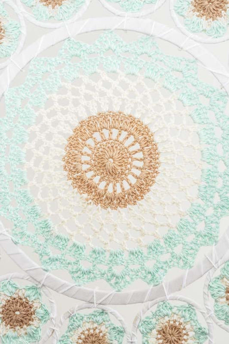 Attrape-rêves vert clair/ocre/multicolore 40 cm