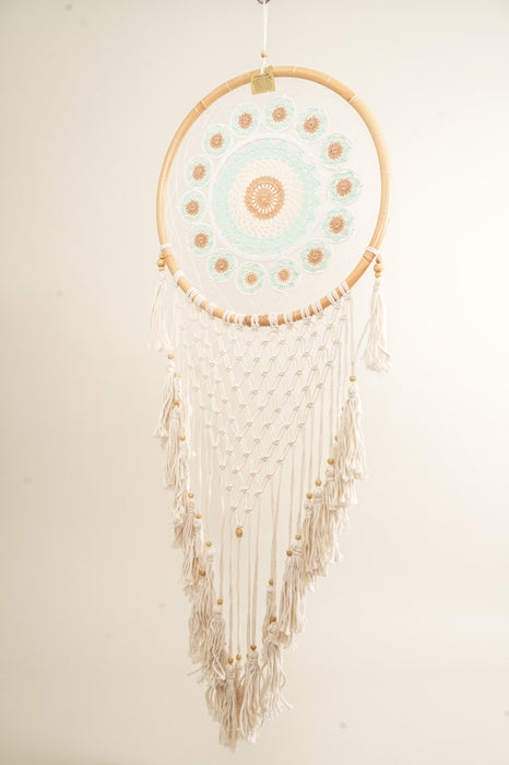 Attrape-rêves vert clair/ocre/multicolore 40 cm