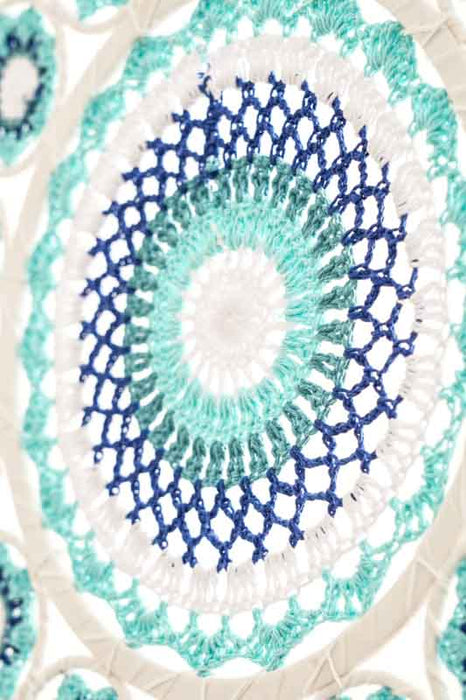 Attrape-rêves blanc/bleu clair/bleu foncé/multicolore 40cm