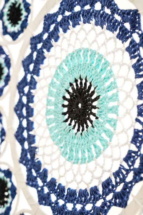 Attrape-rêves blanc/bleu foncé/noir/multicolore 40cm