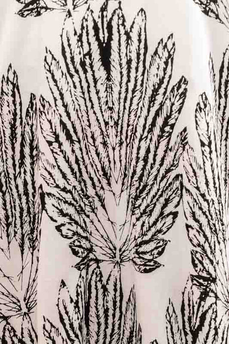 Dress with spaghetti straps and fan, black/white - One Size